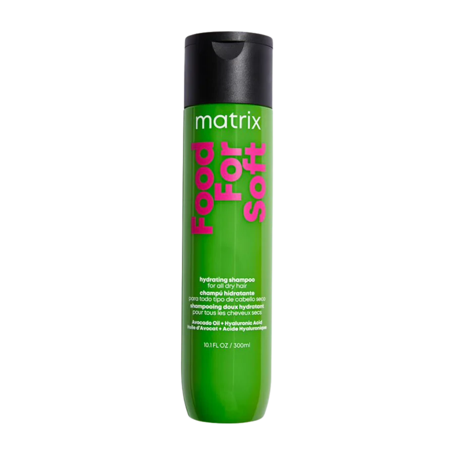Matrix Food for Soft shampoo bottle, green body with black cap, 300 ml