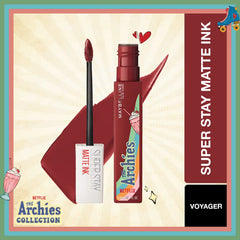 Super Stay Matte Ink lipstick set with applicator wand and red Voyager shade tube