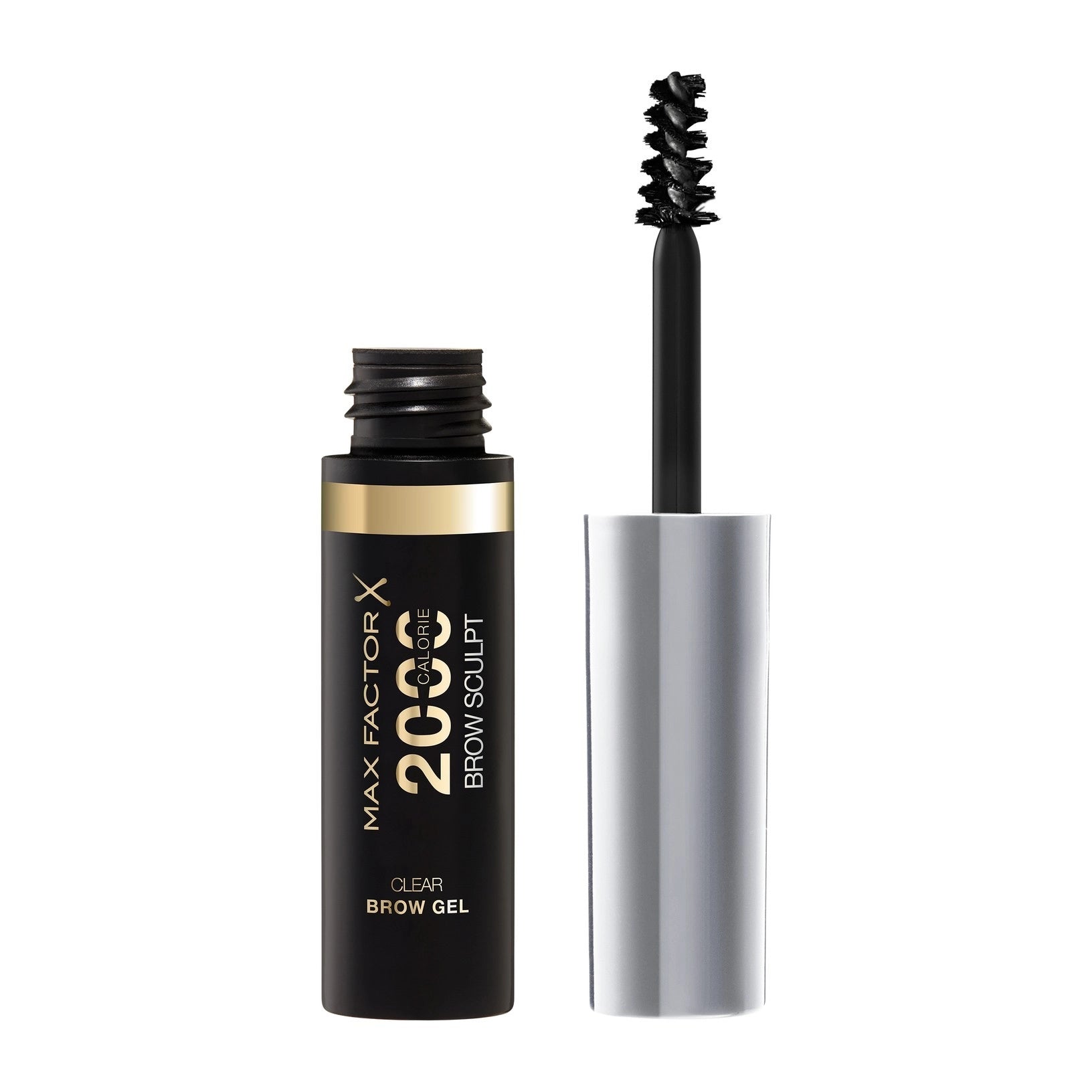 Brow sculpt gel bottle with black wand applicator, clear formula