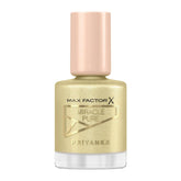 Max Factor Miracle Pure Priyanka nail polish bottle, golden glitter with peach cap