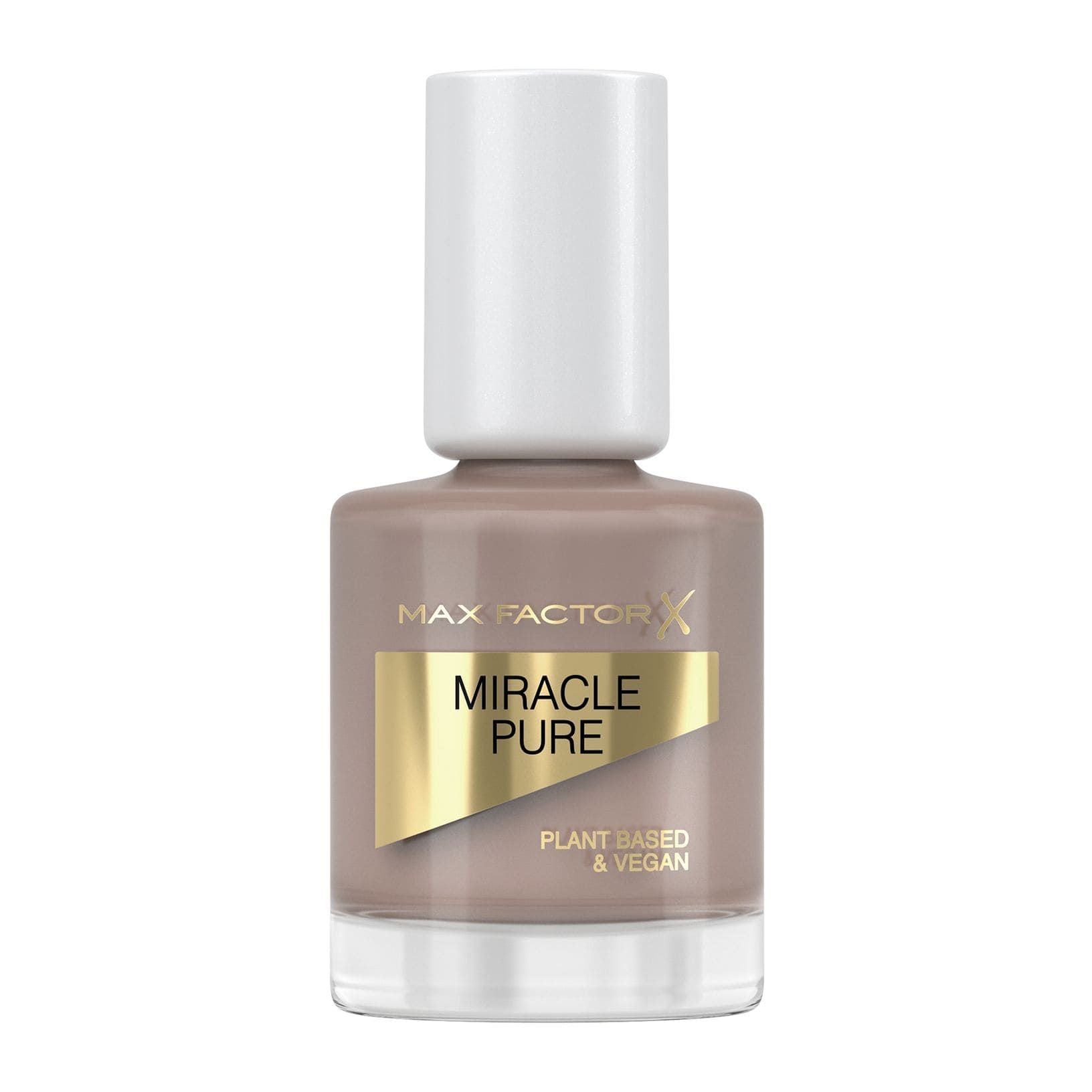Max Factor Miracle Pure nail polish bottle, taupe-brown shade.