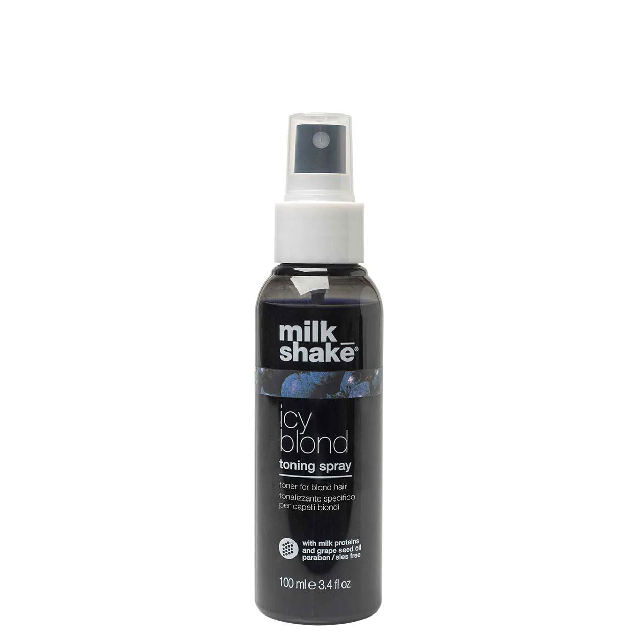 milk_shake icy blond toning spray bottle, 100 ml pump top