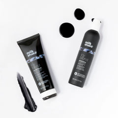 Milk_shake Icy Blond shampoo bottle with tube and hair swatch