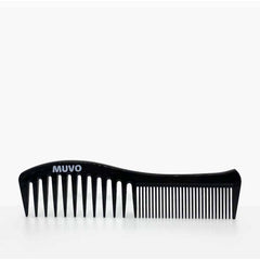 Muvo branded wave comb, black plastic, 19 x 5 cm