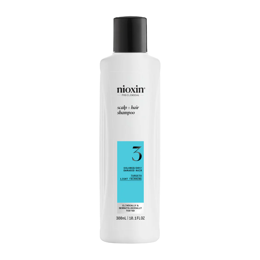 Nioxin scalp + hair thickening shampoo bottle, System 3, 300 ml