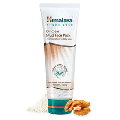 Himalaya Oil Clear Mud Face Pack tube, white with green base, 100g