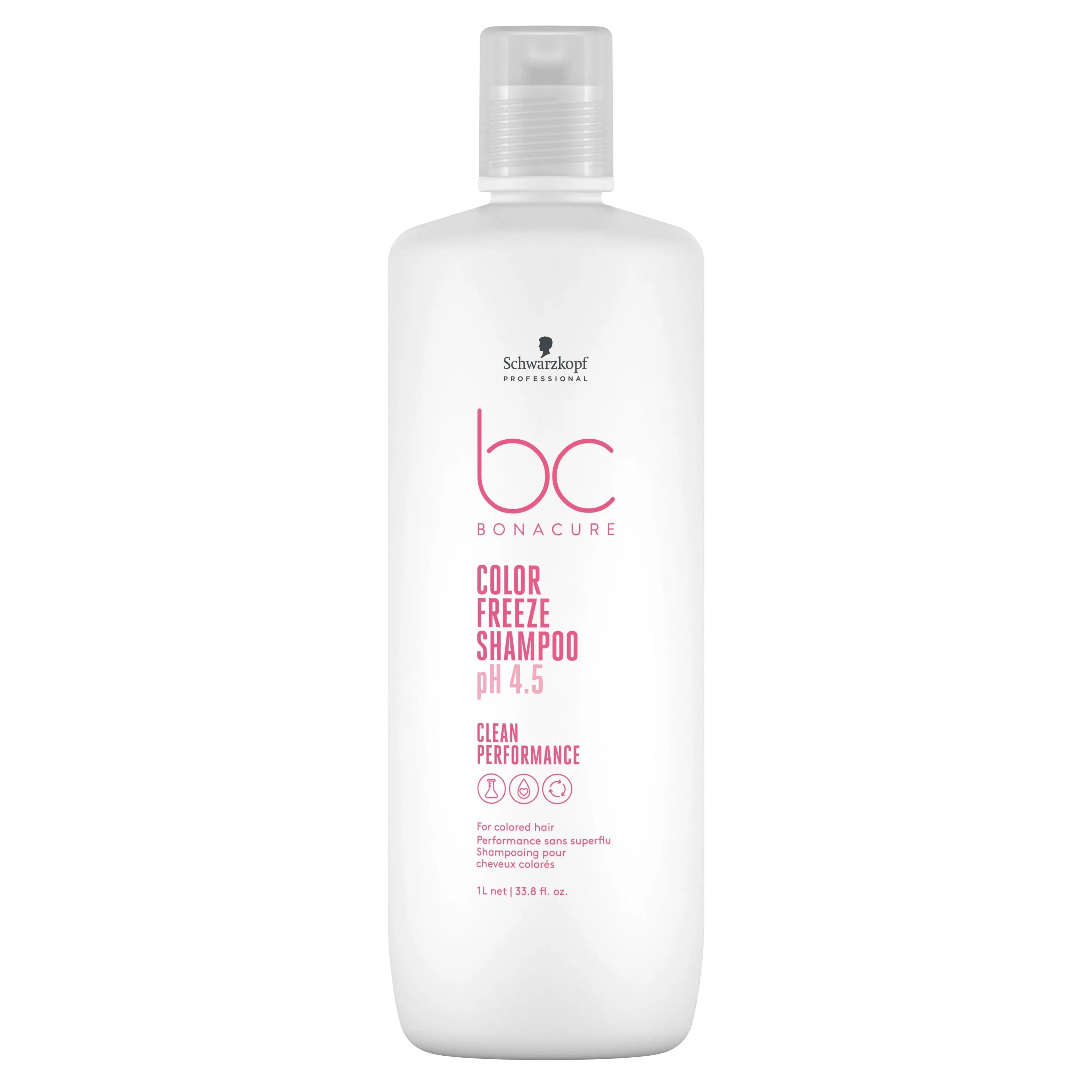 Schwarzkopf Professional BC Color Freeze shampoo bottle, 1000 ml, white with label
