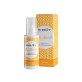 Protective hair oil bottle and box set, orange patterned packaging, 90 ml
