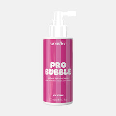 Pro Bubble natural hair coat spray bottle with pink label, white nozzle, 200 ml