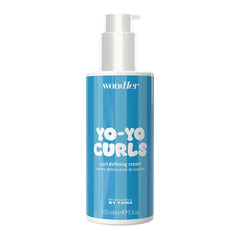 Yo-Yo Curls curl defining cream bottle with pump, blue label, 150 ml