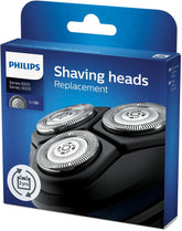 Philips replacement shaving heads, three round cutter foils in black housing