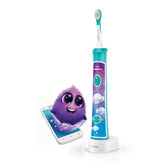 Philips Sonicare kids connected electric toothbrush with teal handle and purple graphic