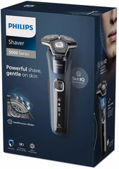Philips 5000 series shaver retail box with three-head shaver shown
