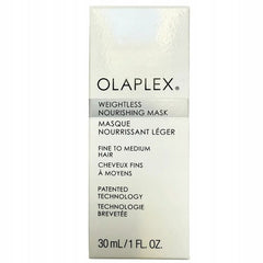 Olaplex Weightless Nourishing Mask box, white 30ml skincare packaging