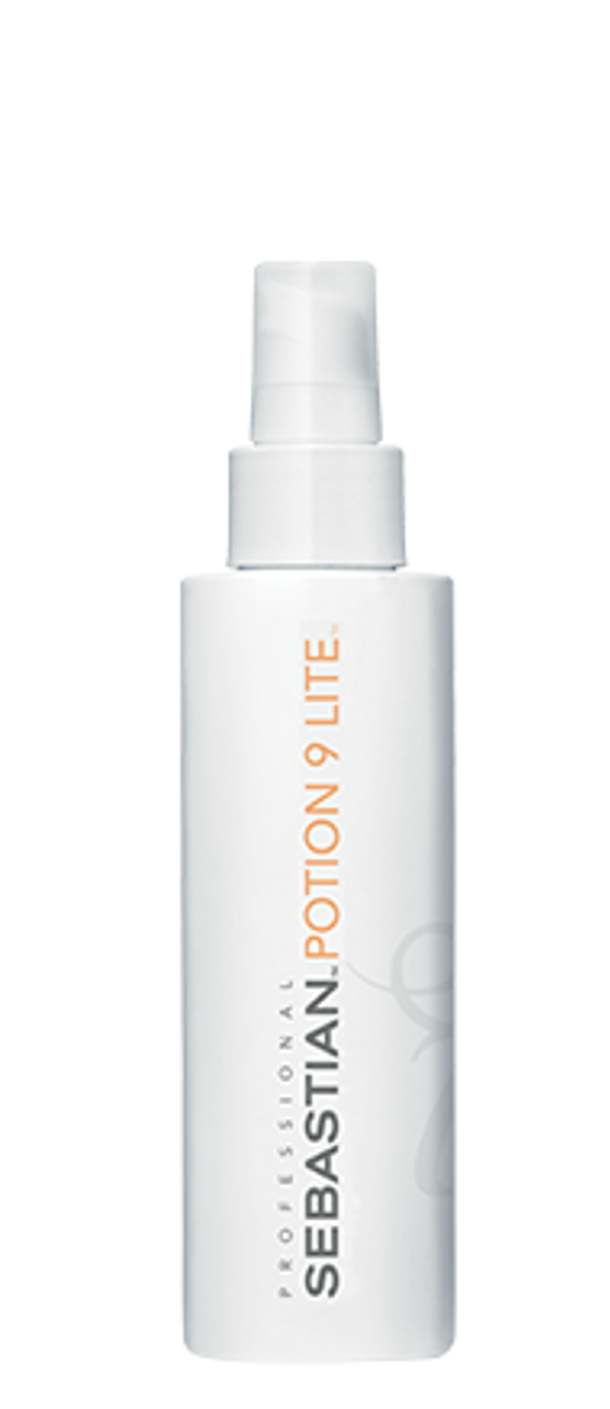 Sebastian Potion 9 Lite leave-in spray bottle with white pump cap, 150 ml