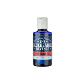 Pre-shave oil bottle with blue label and white cap, 100 ml