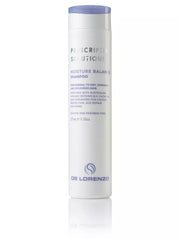 Moisture balance shampoo bottle with white body and blue cap