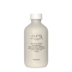 Shampoo bottle, Pure Colour Colour Angel 100 ml, white plastic with printed label