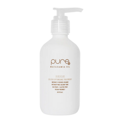 Beige hair treatment bottle with white pump, 200ml