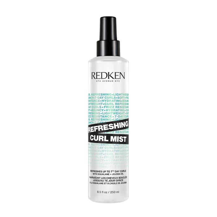 Redken Refreshing Curl Mist spray bottle, 250 ml, white bottle with black cap