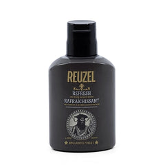 Reuzel refresh no rinse beard wash bottle, dark bottle with black cap, 100 ml