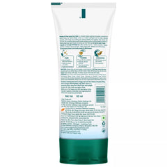 Oil Clear lemon face wash tube back label, dense text on white with green base