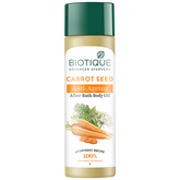 Biotique carrot seed anti-ageing after-bath body oil bottle, 120 ml