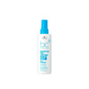 Hair spray conditioner bottle with white label and blue pump cap
