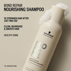 Bond Repair Nourishing Shampoo bottle with foam top, cream beige, Schwarzkopf Professional