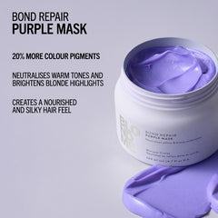 Bond Repair purple mask jar with purple cream inside