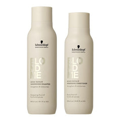 Bond Repair Nourishing Shampoo and Conditioner bottles, cream beige, Schwarzkopf Professional