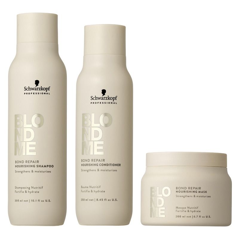 Schwarzkopf Bond Repair nourishing hair care set with 2 bottles and a mask jar