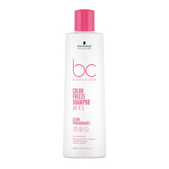 Schwarzkopf BC Bonacure Color Freeze pH 4.5 shampoo bottle with pink cap