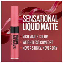 Liquid matte lipstick tube and applicator in berry pink