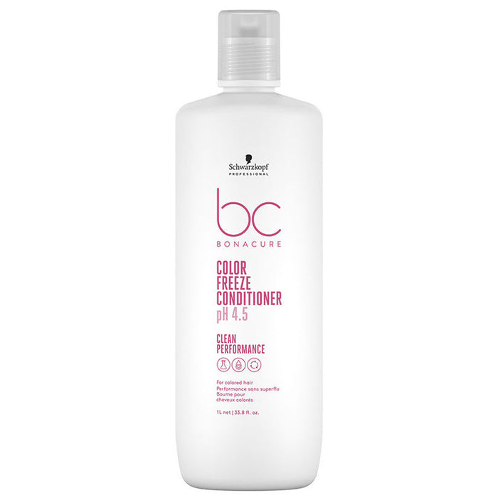 Conditioner bottle by Schwarzkopf Professional BC Color Freeze, pH 4.5, white plastic