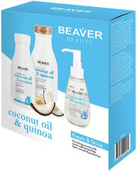 Repair and Shine gift pack with pump bottle and two coconut oil & quinoa bottles