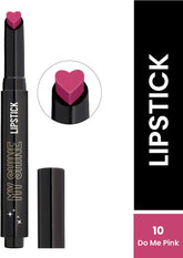 Pink heart-top lipstick in black tube, shade 10 Do Me Pink
