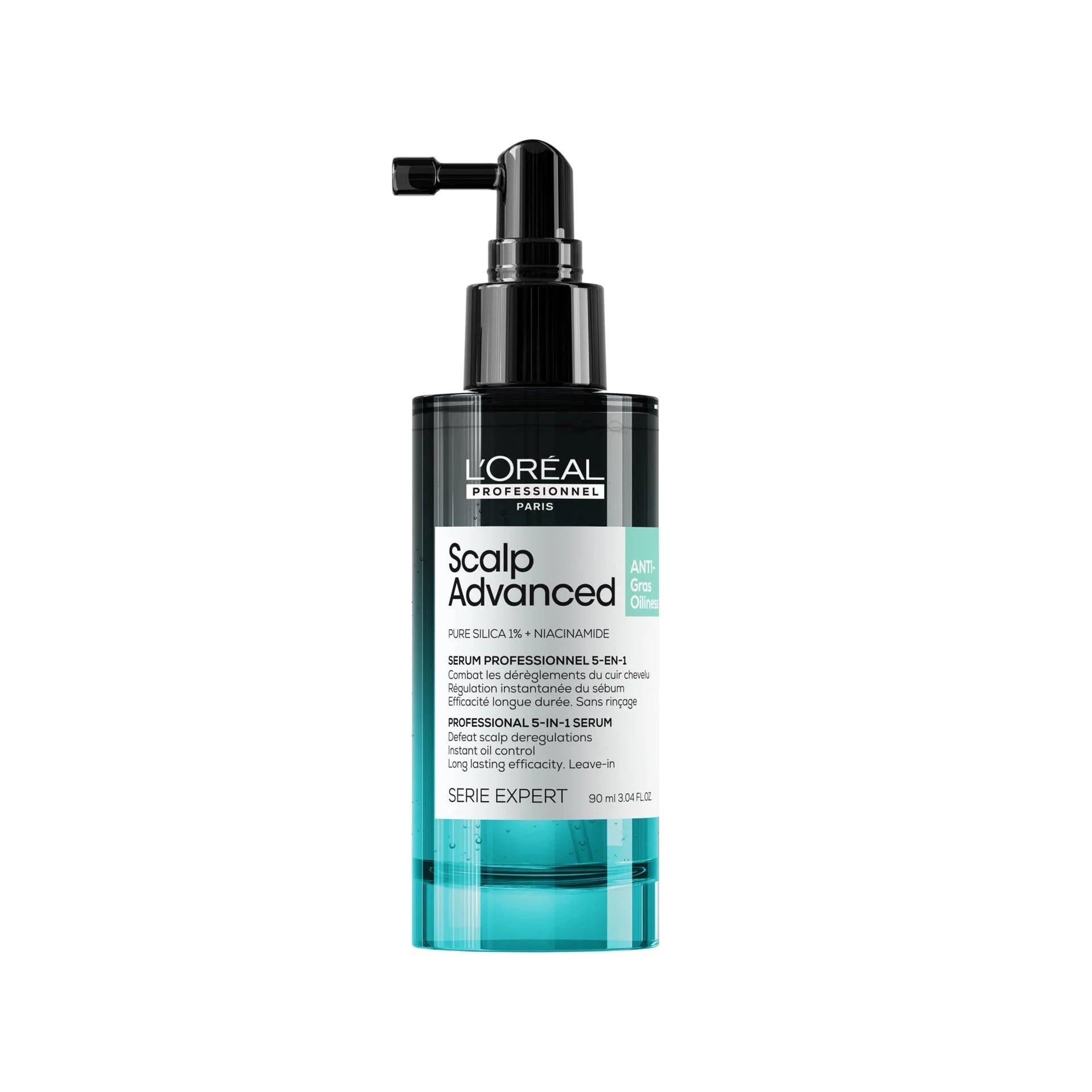 LOreal Professionnel Scalp Advanced 5-in-1 serum bottle, 90 ml, pump dispenser