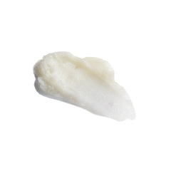 Beard balm smear with white, glossy balm texture
