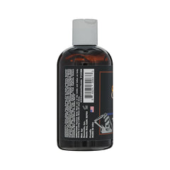 Suavecito body wash bottle, black with ingredient text panel, bar code, cap
