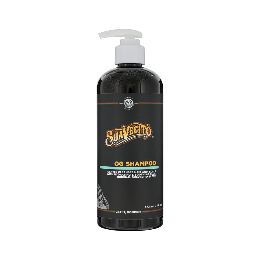 Suavecito OG shampoo bottle with white pump