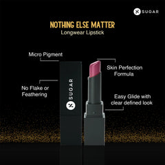 Rose nude longwear lipstick bullet in a black case