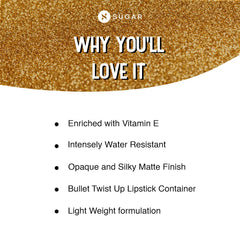 Longwear lipstick features graphic listing benefits and key product points