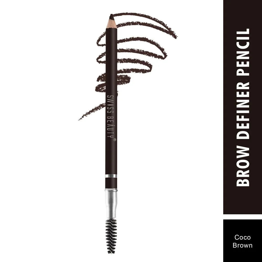 Coco Brown brow definer pencil with spoolie brush tip