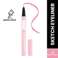 Peach pink sketch eyeliner pencil with black tip and protective cap