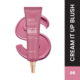Swiss Beauty cream blush tube, shade No. 5, rose-pink cream formula