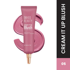 Swiss Beauty cream blush tube, shade No. 5, rose-pink cream formula