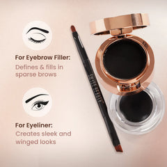 Swiss Beauty eyebrow & gel eyeliner kit with black gel pots and precision tip brush