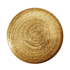 Bronze-gold glitter gel nail polish swatch disc