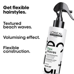 Volumizing texturized beach waves spray bottle with black pump sprayer, white label